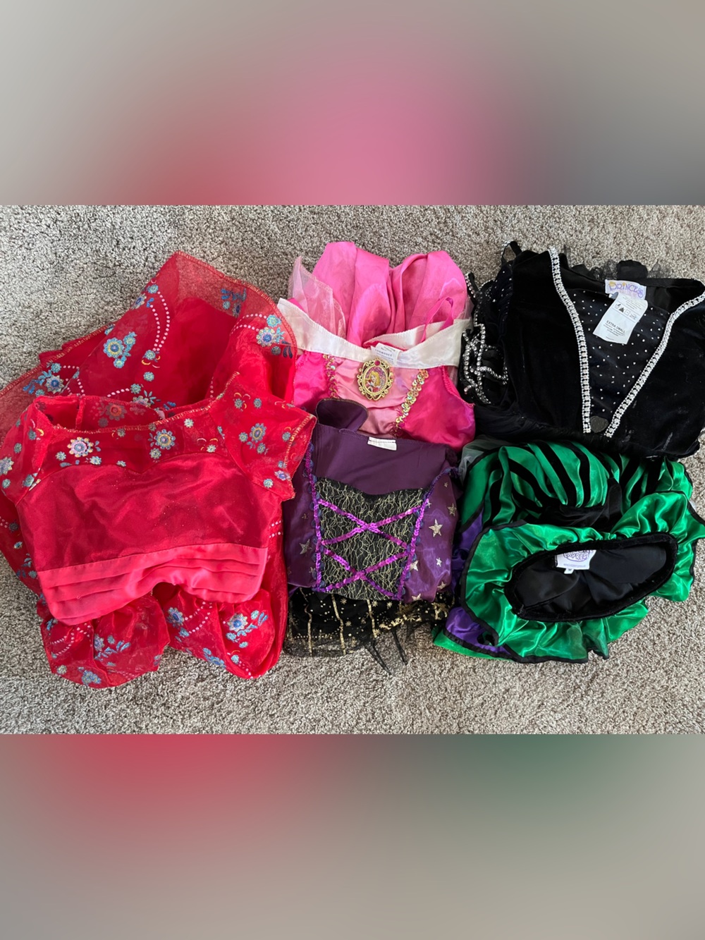 Bundled lot of 5 dress up dresses in play condition (3/4 - 5/6)